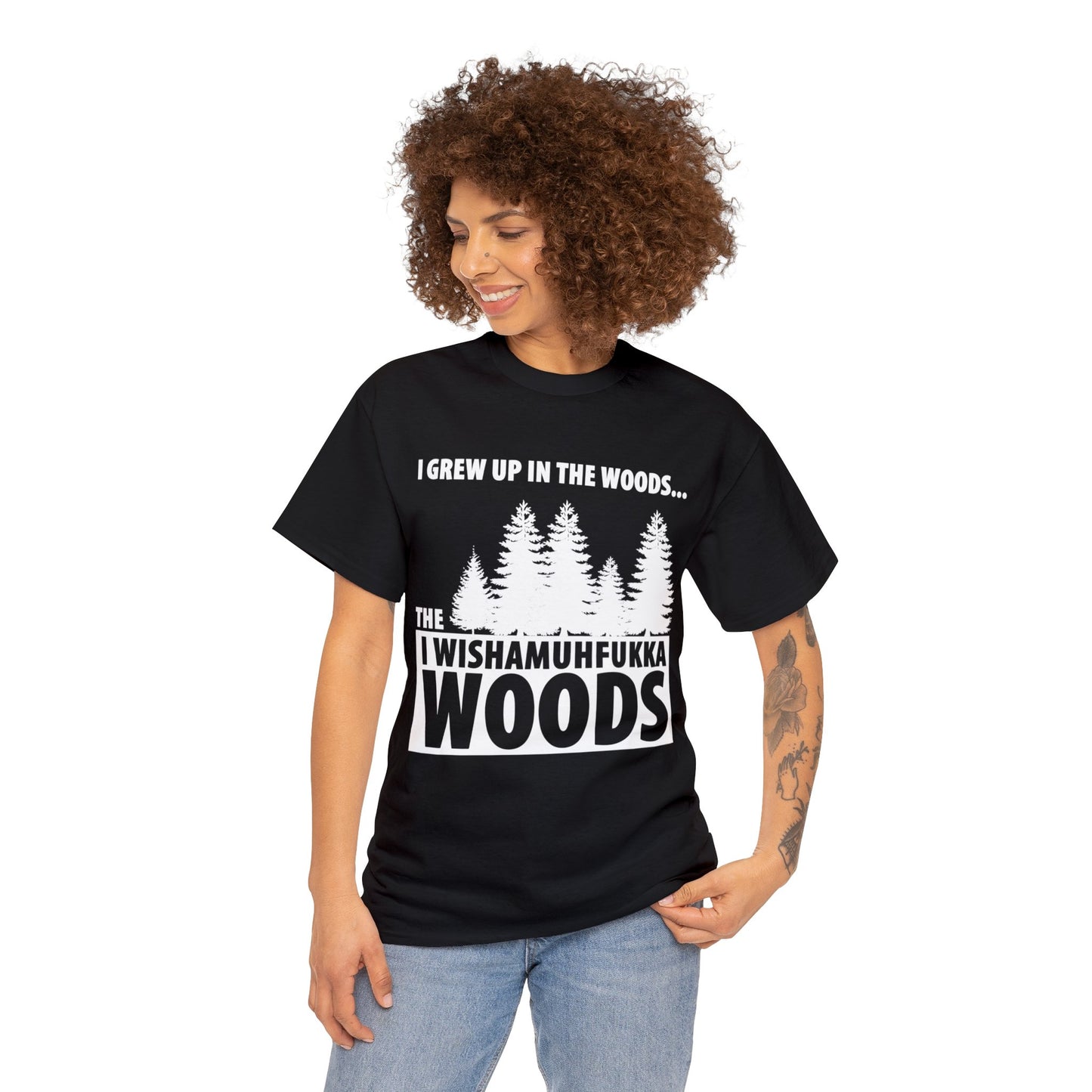 "I Grew Up In The Woods..." Unisex Heavy Cotton Tee