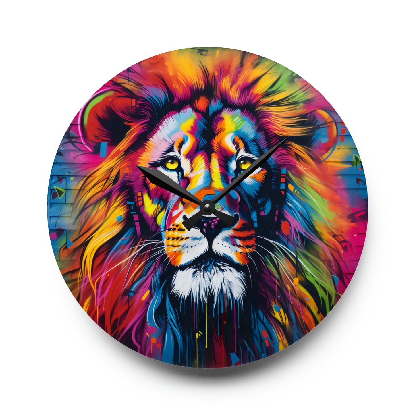 Lion's Roar Graffiti Acrylic Wall Clock