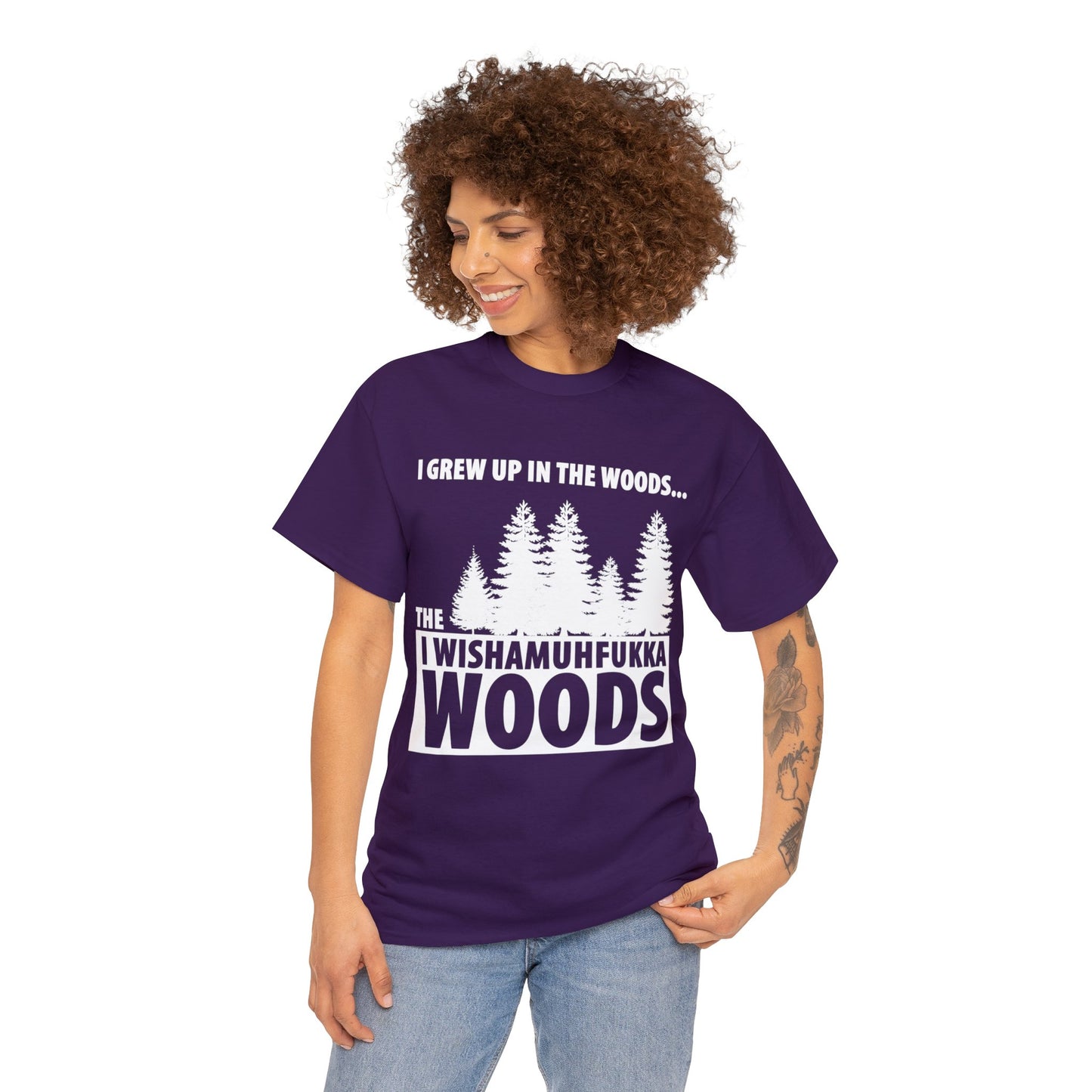 "I Grew Up In The Woods..." Unisex Heavy Cotton Tee