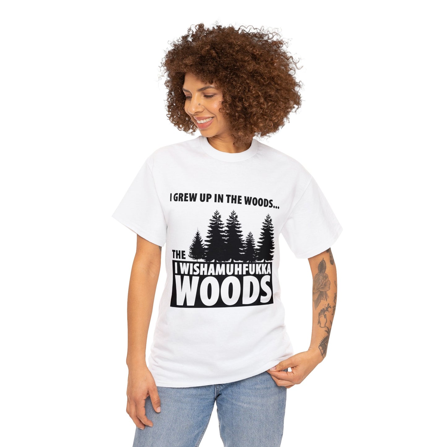 "I Grew Up In The Woods..." Unisex Heavy Cotton Tee