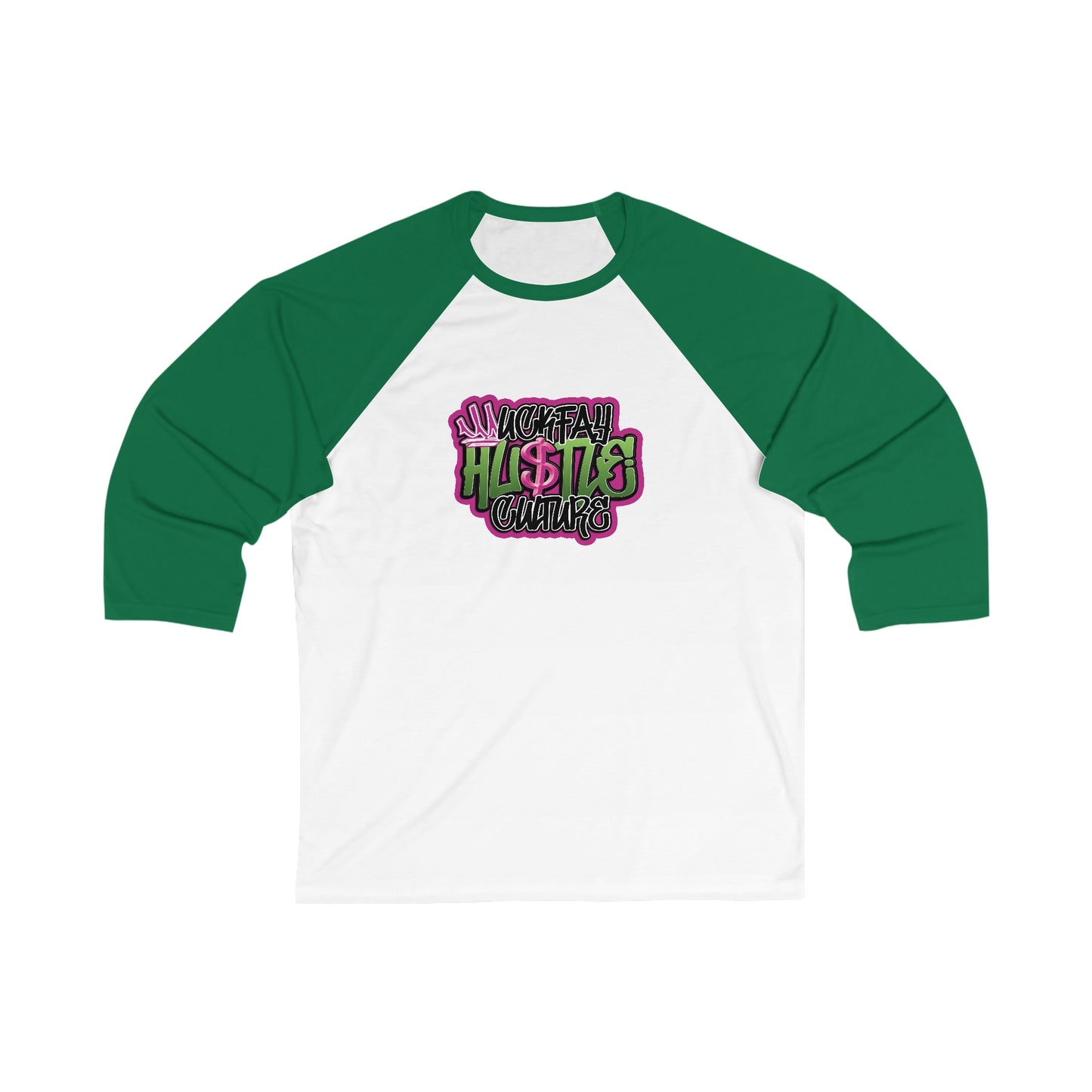 Uckfay Hu$tle Culture Unisex 3\4 Sleeve Baseball Tee