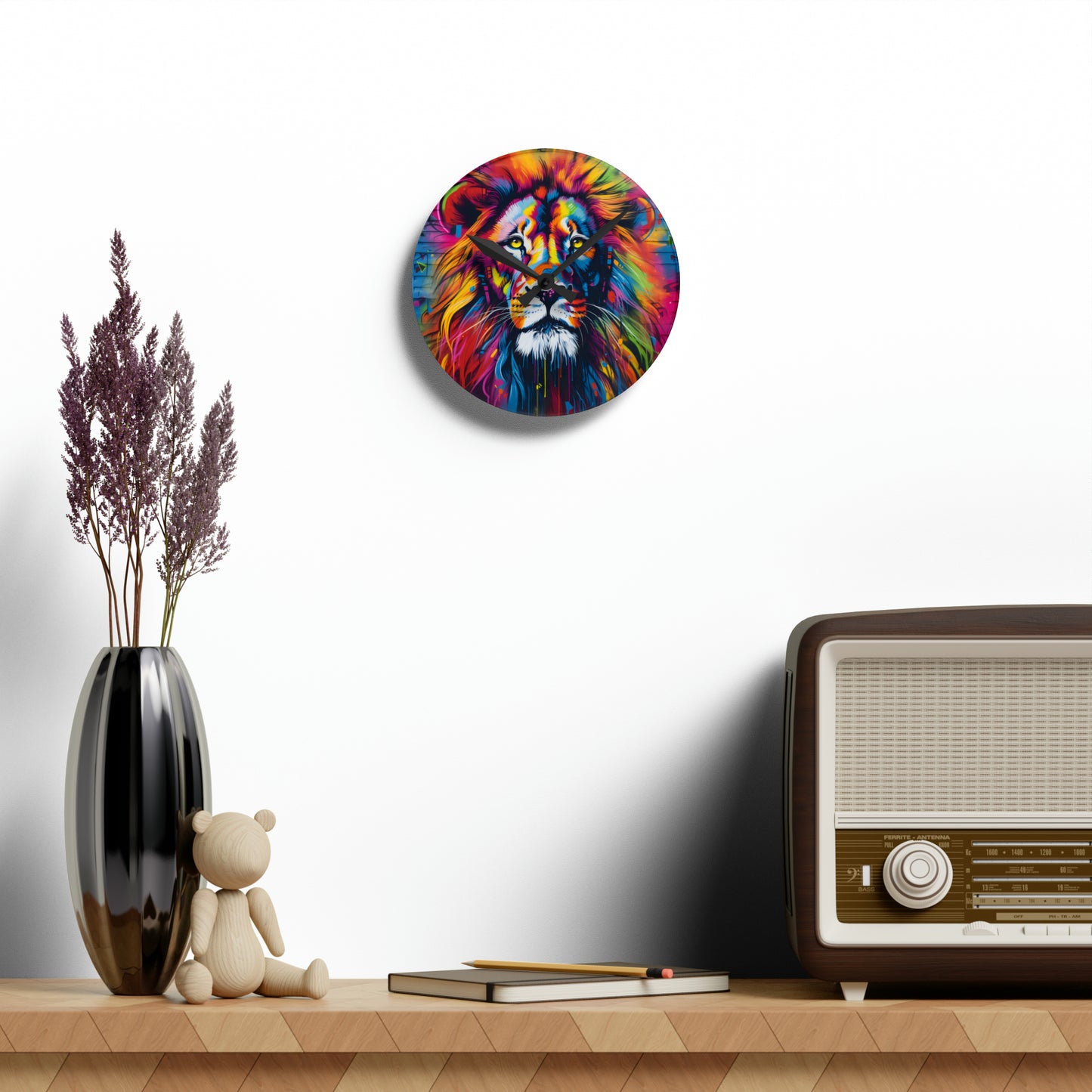 Lion's Roar Graffiti Acrylic Wall Clock