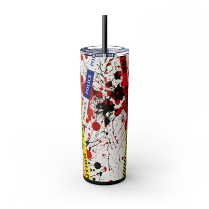 True Crime Junkie Skinny Tumbler with Straw, 20oz