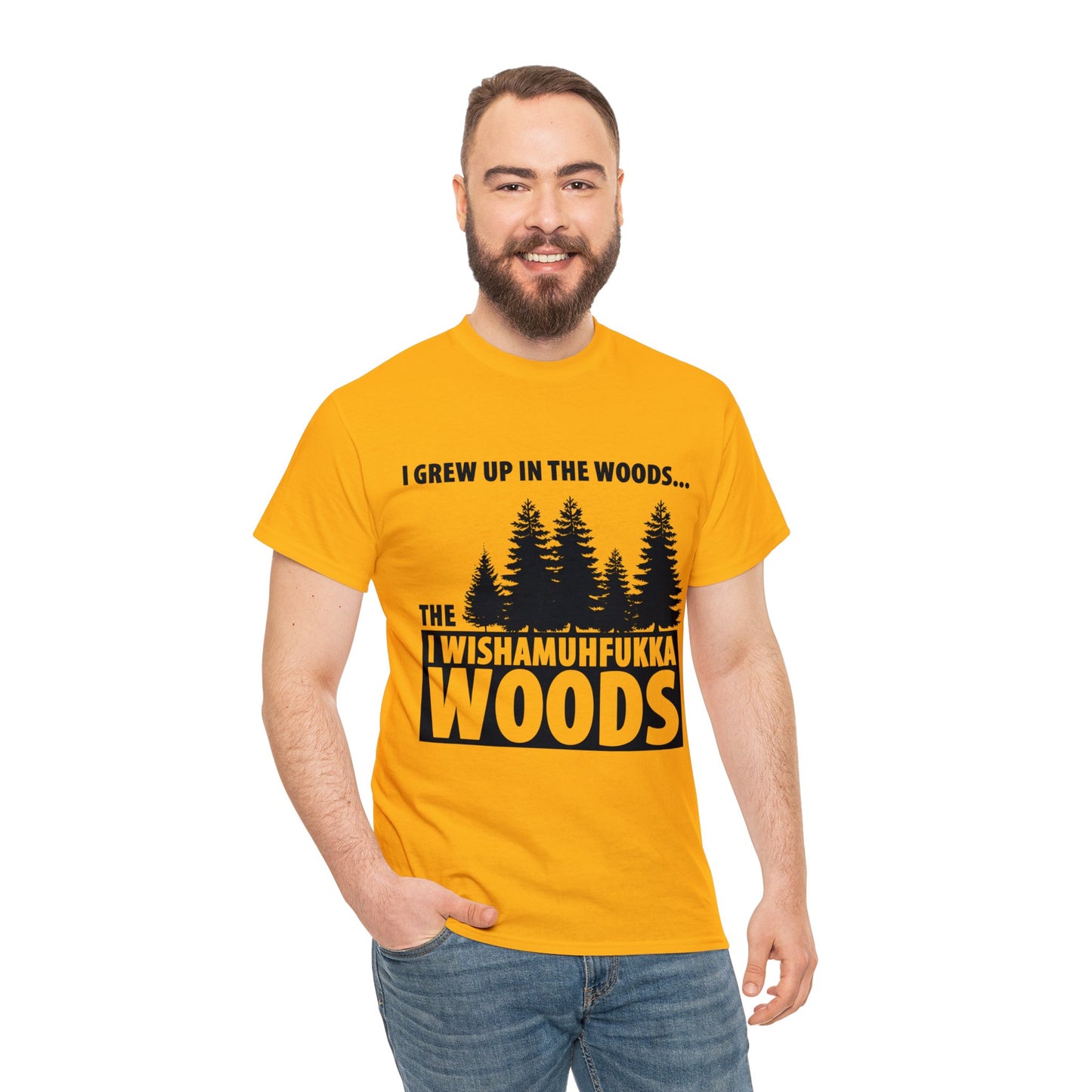 "I Grew Up In The Woods..." Unisex Heavy Cotton Tee