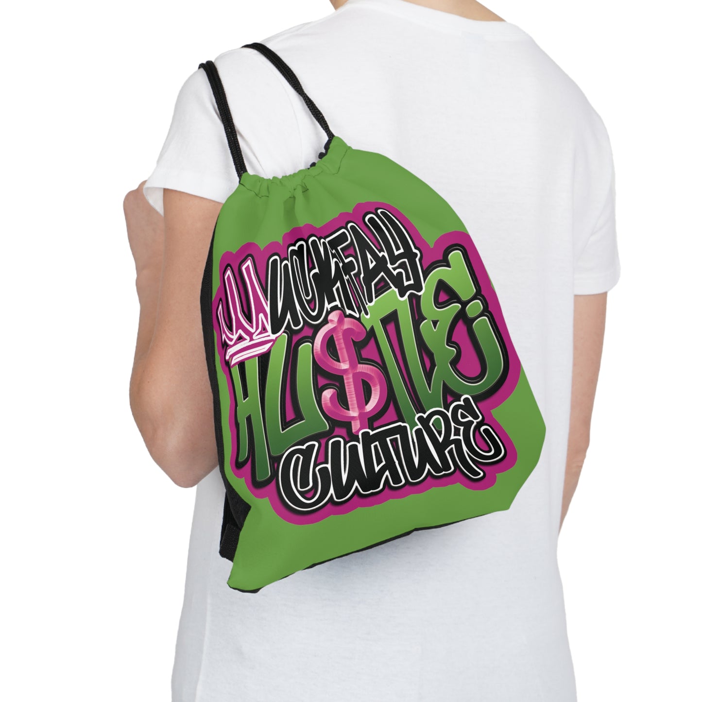 Uckfay Hu$tle Culture Outdoor Drawstring Bag