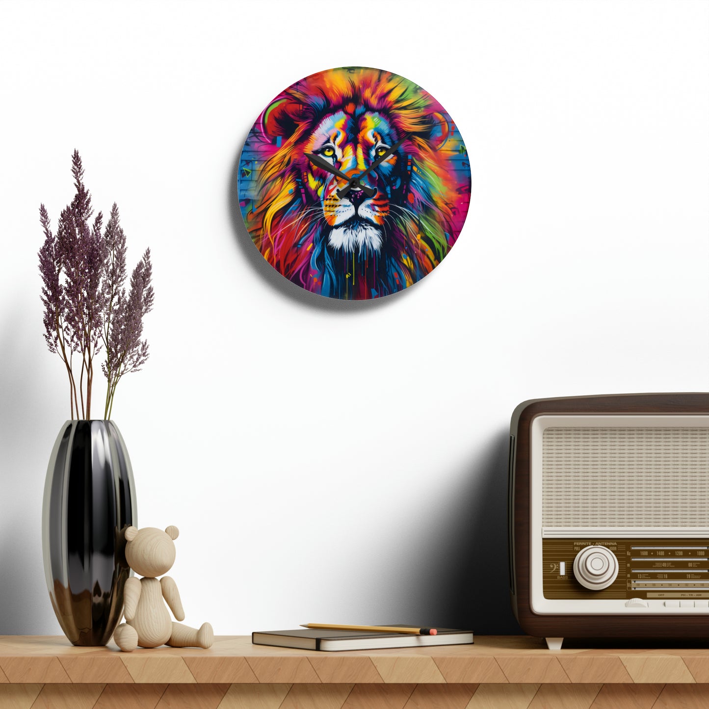 Lion's Roar Graffiti Acrylic Wall Clock