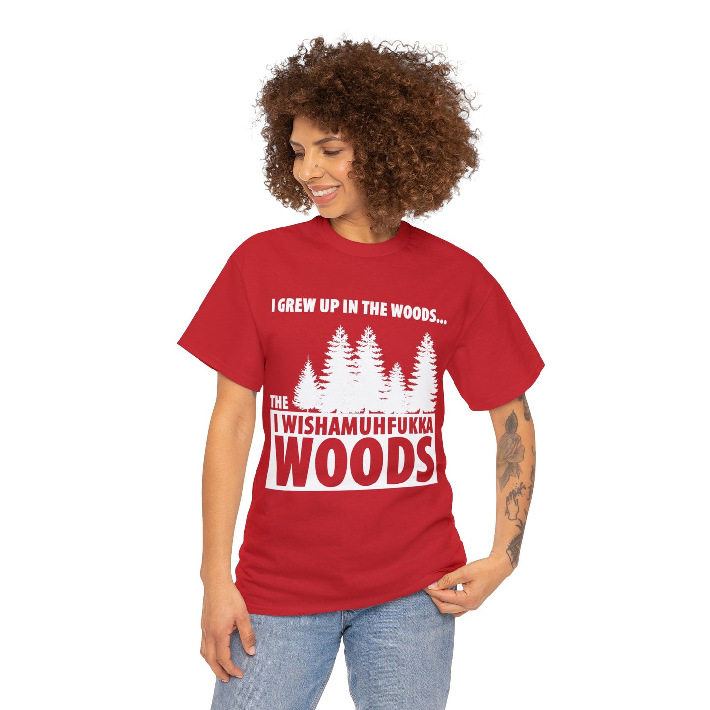 "I Grew Up In The Woods..." Unisex Heavy Cotton Tee