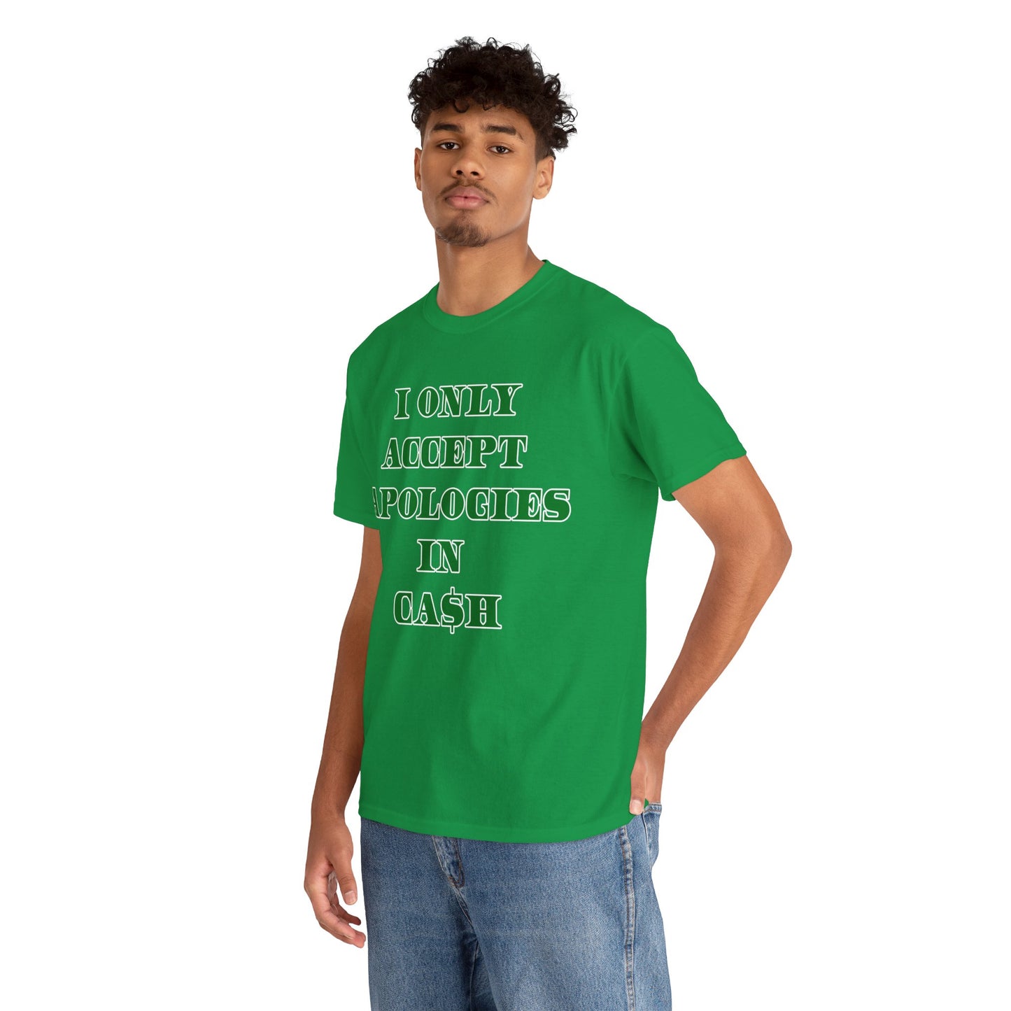 Apologies in Cash Adult Unisex Heavy Cotton Tee