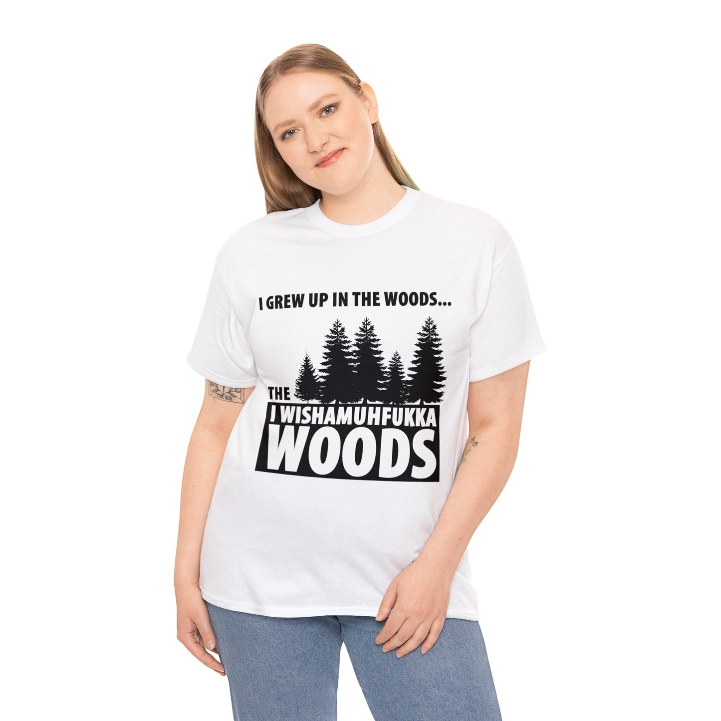 "I Grew Up In The Woods..." Unisex Heavy Cotton Tee