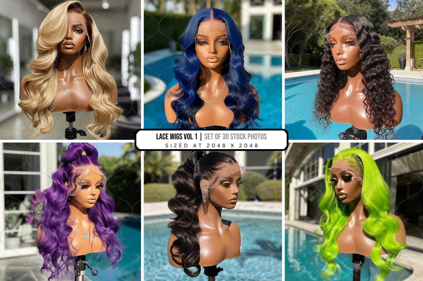 Stock Photos - Lace Wigs Vol 1 | Set of 30 Photos