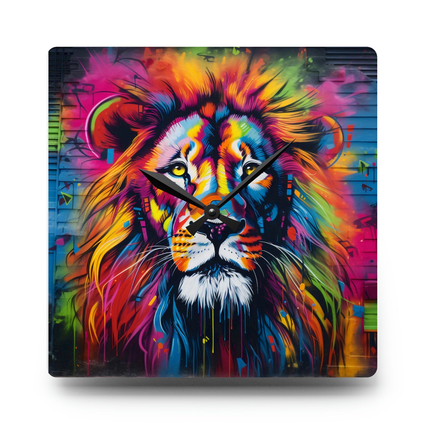 Lion's Roar Graffiti Acrylic Wall Clock