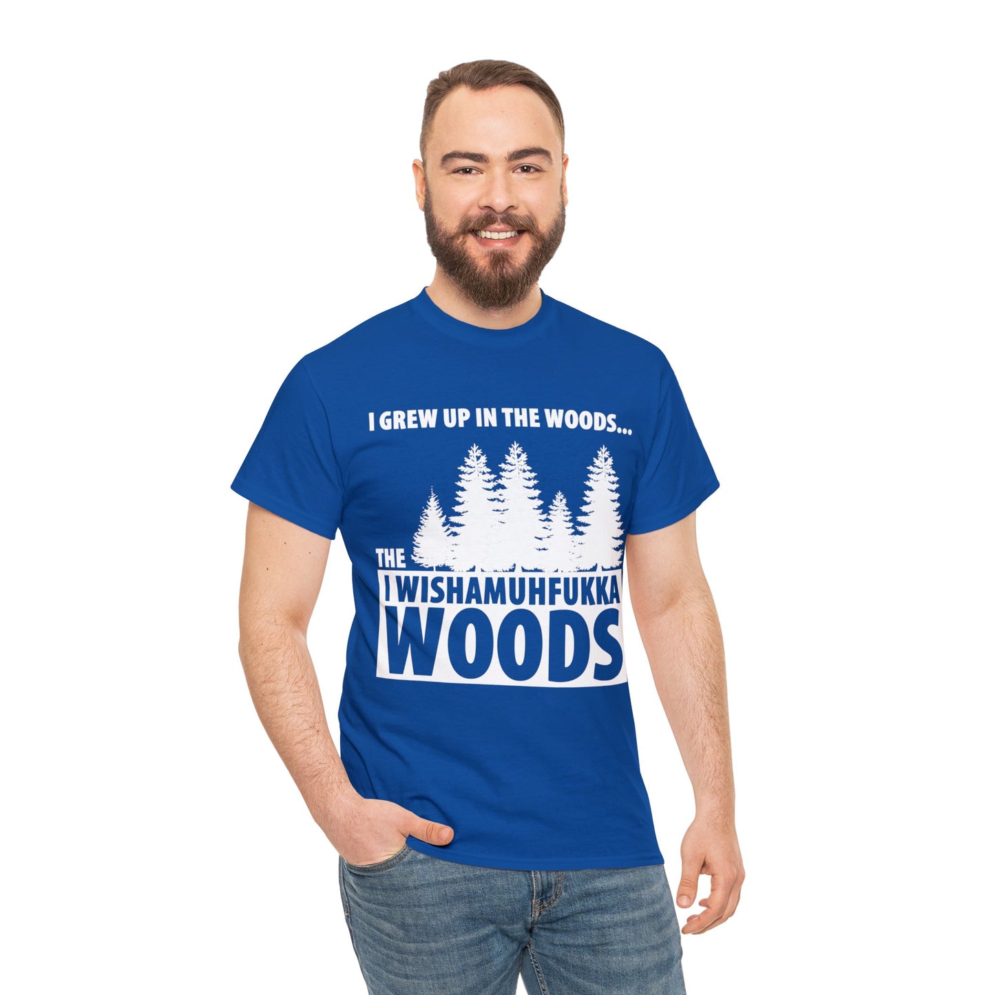 "I Grew Up In The Woods..." Unisex Heavy Cotton Tee