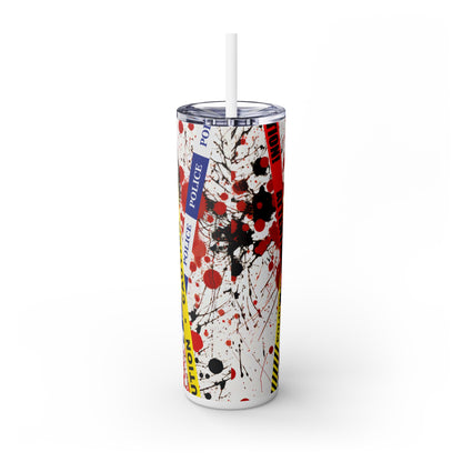 True Crime Junkie Skinny Tumbler with Straw, 20oz