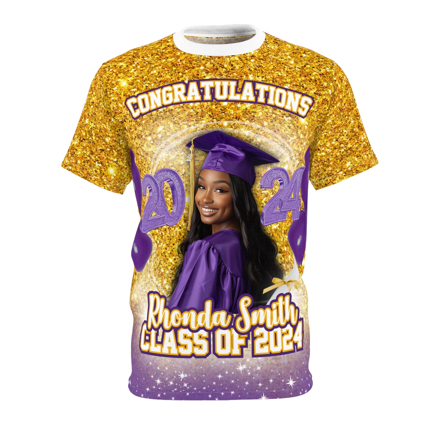 Personalized Grad Spirit Unisex Cut & Sew Tee (All Over Print)