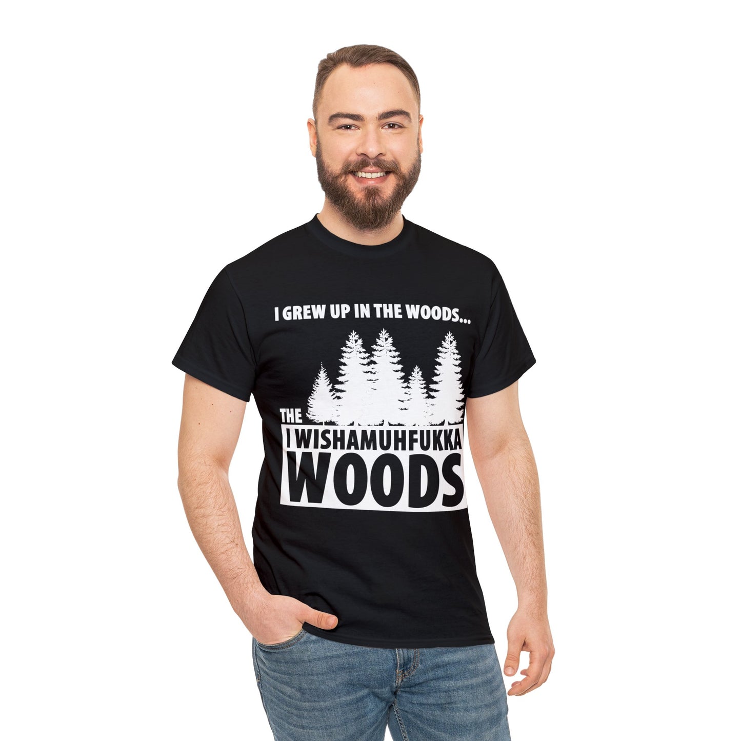 "I Grew Up In The Woods..." Unisex Heavy Cotton Tee