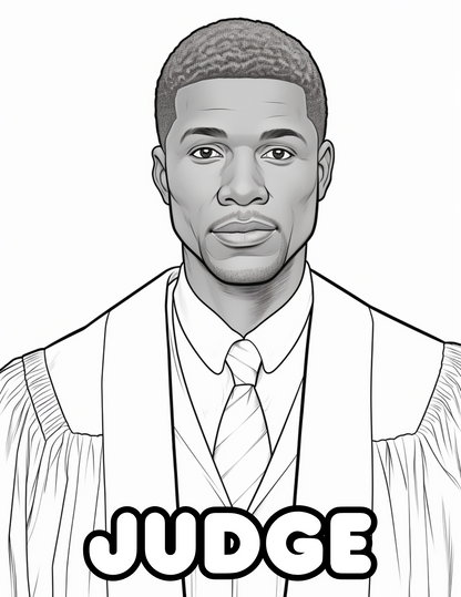 Digital Coloring Book - Shades of Excellence: Black Men at Work Vol. 1