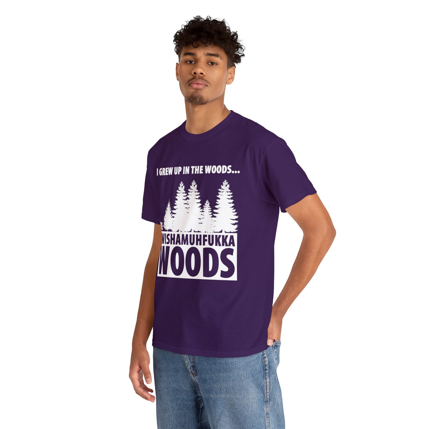 "I Grew Up In The Woods..." Unisex Heavy Cotton Tee