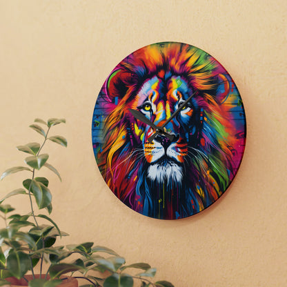 Lion's Roar Graffiti Acrylic Wall Clock