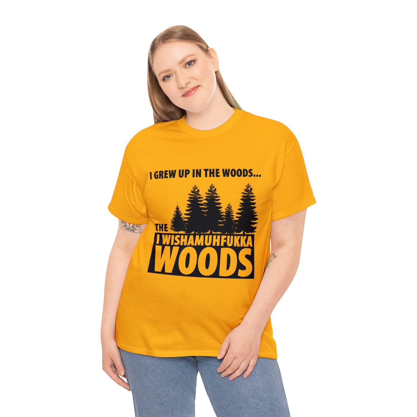 "I Grew Up In The Woods..." Unisex Heavy Cotton Tee