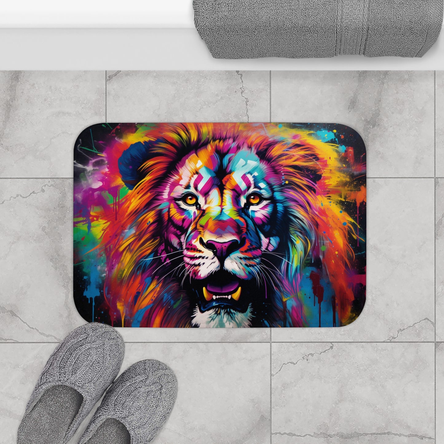 Lionheart Graffiti Bath Mat